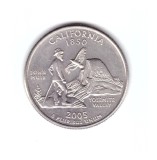 Moneda SUA 25 centi/quarter dollar 2005 P, California 1850, stare foarte buna