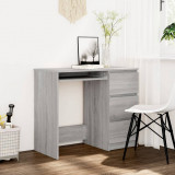 Birou Gri Sonoma 90x45x76 cm vidaXL Lemn Prelucrat cu 3 Sertare Birou Calculator Design Modern