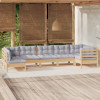 Set mobilier gradina cu perne gri, 7 piese, lemn masiv de pin GartenMobel Dekor, vidaXL