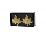 Cumpara ieftin Set 2 inele pentru servetele Maple Leaf, Decoris, alama, auriu