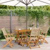 VidaXL Set mobilier de grădină, 5 piese, bej, poliratan și lemn masiv 3281696