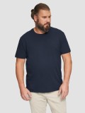 s.Oliver Big Sizes Tricou barbati big sizes cu decolteu la baza gatului, Regular fit, din bumbac, Bleumarin inchis, 2XL