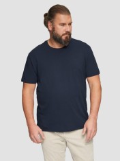 s.Oliver Big Sizes Tricou barbati big sizes cu decolteu la baza gatului, Regular fit, din bumbac, Bleumarin inchis, 2XL