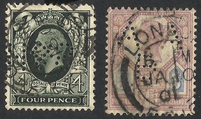 MAREA BRITANIE / ANGLIA --PERFIN / PERFORATE foto