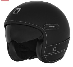 Casca NOX PREMIUM JET HERITAGE BLACK LEATHER BLACK foto