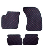 Cumpara ieftin Covorase Auto Lux Piele Romb Negru Rosu Audi A8 D4 (2010-2017) - Set 4 Bucati, Antiderapante, ALEMAR