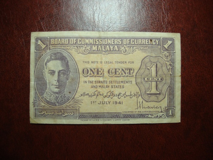 MALAYA 1 CENT 1941