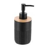 Dispenser Săpun Polirășină Si Bambus 260 Ml &ndash; Negru