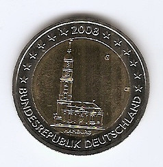 Germania 2 Euro 2008 G (Landuri: Hamburg) B5, KM-261 UNC !!! foto