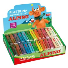 Display Plastilina Standard, 24 X 50gr./display, Alpino - 12 Culori Asortate foto