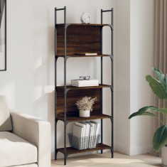 Gossi biblioteca 5 niveluri, stejar maro, 60,5x24x166,5 cm