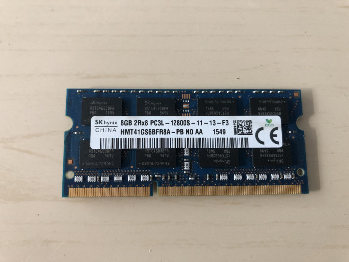 MEMORIE RAM LAPTOP 1X 8GB DDR3 PC3L 12800S SAMSUNG HYNIX