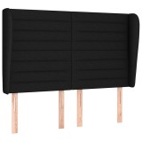 Cumpara ieftin Tablie de pat cu aripioare, negru, 147x23x118/128 cm, textil