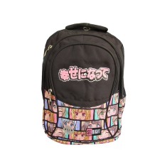 Ghiozdan Colour Anime pentru scoala, 2 compartimente, negru,32x21x43 cm
