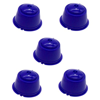 Set 5 Capsule cafea, reutilizabila, reincarcabila, compatibil Dolce Gusto, albastru inchis foto