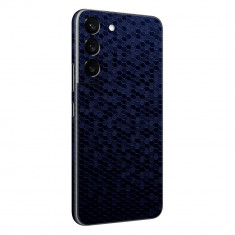 Set Folii Skin Acoperire 360 Compatibile cu Samsung Galaxy S22 Wrap Skin 3D Texture HoneyComb Blue