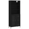 Dulap inalt, negru, 69,5x34x180 cm, lemn compozit