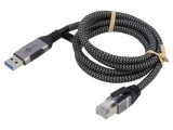 Cablu USB 3.0 RJ45 1,5m Negru/Gri, Goobay