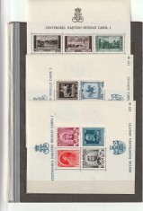 ROMANIA1939/1940 LP 133 CENTENARUL NASTERII REGELUI CAROL I 3 COLITE MNH NESTAMPILATE
