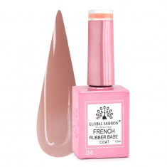 Rubber Base Coat French , Global Fashion, 15 ml, Nude 04