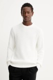 HUGO pulover de bumbac culoarea alb, 50546995