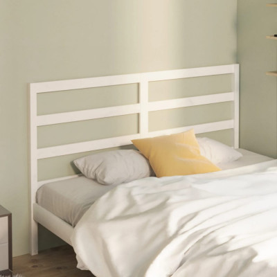 Tăblie de pat, alb, 146x4x100 cm, lemn masiv de pin foto