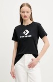 Converse tricou din bumbac femei, culoarea negru, 10027386-A01