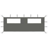 Perete lateral foisor cu ferestre, 6x2 m, antracit