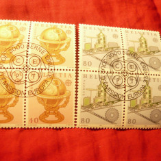 2 Blocuri -Serie Elvetia 1983 Europa CEPT Tehnica .stampila speciala 4x2val.