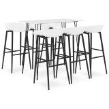 Cumpara ieftin Set mobilier de bar, 7 piese, alb