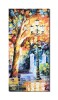 Tablou pictat manual hol, living, dormitor, O seara magica, 80x40cm ulei pe panza in cutit efect 3D