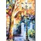 Tablou pictat manual hol, living, dormitor, O seara magica, 80x40cm ulei pe panza in cutit efect 3D