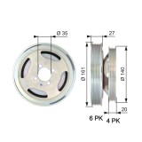 GATES TVD1075 DriveAlign&reg; Fulie curea, arbore cotit
