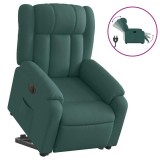Cumpara ieftin Fotoliu electric rabatabil cu ridicare, verde inchis, textil