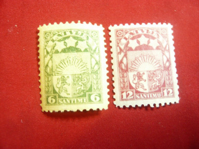 2 Valori Uzuale Letonia 6s 1925 si 12s 1923 - Steme foto