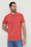 Cumpara ieftin HUGO tricou polo bărbați, culoarea roșu, uni 50467344