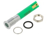 Lumină de Control LED Verde &Oslash;8mm IP67 Alamă 5mm