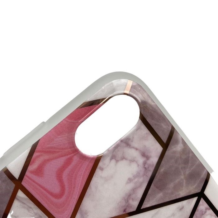 Husa protectie pentru apple iphone x/xs soft imd tpu marble geometric alb