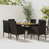 VidaXL Set mobilier de exterior, 7 piese, negru, poliratan 3120100