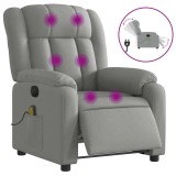 Cumpara ieftin Fotoliu electric de masaj rabatabil, gri deschis, microfibra