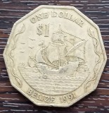 (M1424) MONEDA BELIZE - 1 DOLLAR 1991, ADMINISTRATIE BRITANICA