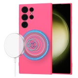 Husa silicon Samsung Galaxy S23 Ultra Techsuit SoftFlex MagSafe, fucsia