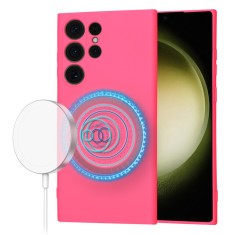 Husa silicon Samsung Galaxy S23 Ultra Techsuit SoftFlex MagSafe, fucsia foto