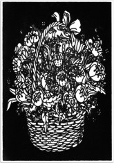 Plansa catifea A4 - Botanica Cos cu flori foto
