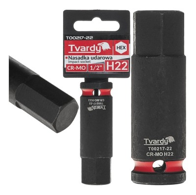 Cheie tubulara de impact HEX 1 / 2&amp;quot;, H22, Cr-Mo, Tvardy T00217-22 foto