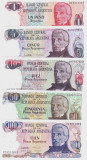 Bancnota Argentina 1, 5, 10, 50 si 100 Pesos Argentinos (1983-85) - P311-315 UNC