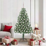 vidaXL Brad de Crăciun cu 300 LED cu suport Verde 180 cm PVC 3396382