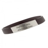 Bratara neagra cu placuta gravata sufletul meu alaturi de tine