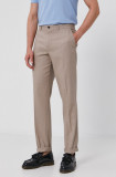 Sisley Pantaloni bărbați, culoarea gri, model drept