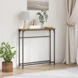 vidaXL Masă consolă, lemn vechi, 75x19,5x75 cm, lemn prelucrat și oțel